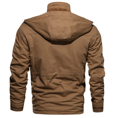 [Das perfekte Geschenk] Herren-Winterjacke aus Baumwolle mit Kordelzug im Military-Stil – Komfort und Stil vereint