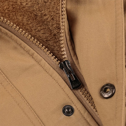 [Das perfekte Geschenk] Herren-Winterjacke aus Baumwolle mit Kordelzug im Military-Stil – Komfort und Stil vereint