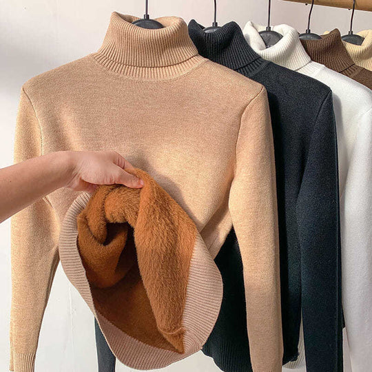 🥰Verdicktes Fleece-Strick-Unterhemd für Herbst und Winter, warme und bequeme Innenbekleidung