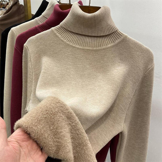 🥰Verdicktes Fleece-Strick-Unterhemd für Herbst und Winter, warme und bequeme Innenbekleidung