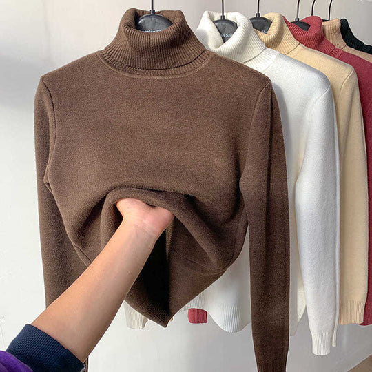 🥰Verdicktes Fleece-Strick-Unterhemd für Herbst und Winter, warme und bequeme Innenbekleidung