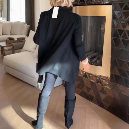 Lässiges Damenoberteil mit Reverskragen und langen Ärmeln