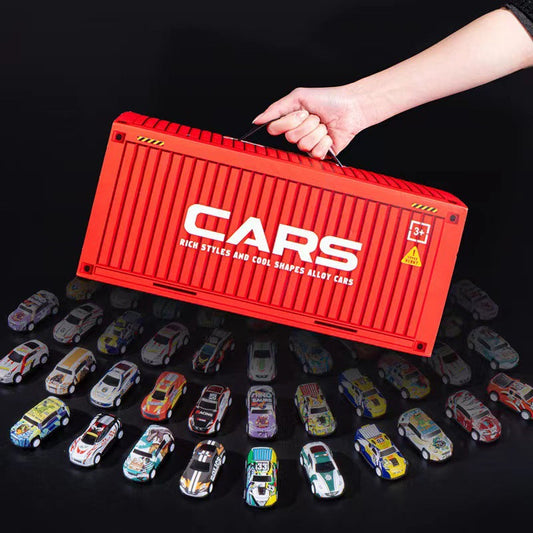 💝Das beste Geschenk💝48 Mini-Rückziehautos mit eingebautem Garagenset