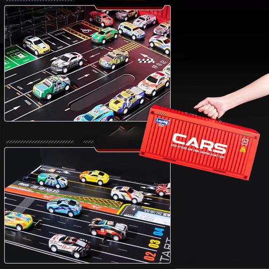 💝Das beste Geschenk💝48 Mini-Rückziehautos mit eingebautem Garagenset