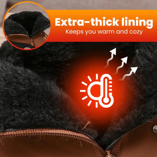 📢50% KORTING!!!⏰Warm gevoerde dames enkellaarsjes met blokhak