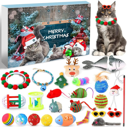 🎄🎁2025 Weihnachts-Countdown-Adventskalender mit Spielzeug für Katzen und Hunde🐾🥳