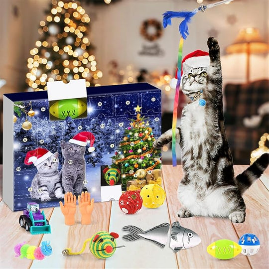 🎄🎁2025 Weihnachts-Countdown-Adventskalender mit Spielzeug für Katzen und Hunde🐾🥳