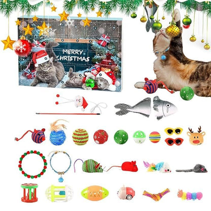 🎄🎁2025 Weihnachts-Countdown-Adventskalender mit Spielzeug für Katzen und Hunde🐾🥳