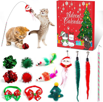 🎄🎁2025 Weihnachts-Countdown-Adventskalender mit Spielzeug für Katzen und Hunde🐾🥳