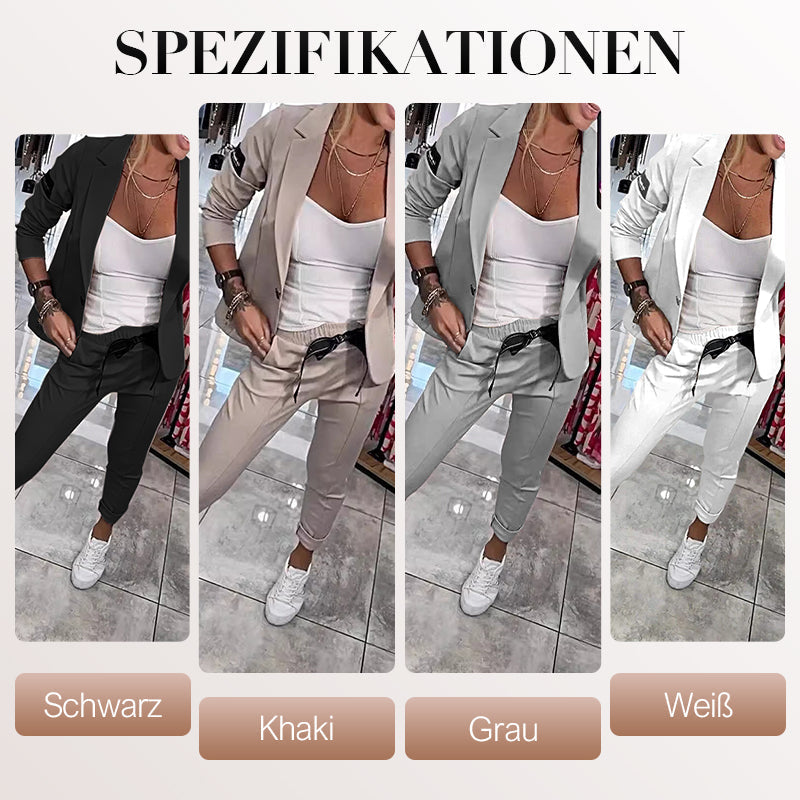 Bequem und stilvoll 🔥Lässiger, einfarbiger zweiteiliger Anzug für Damen