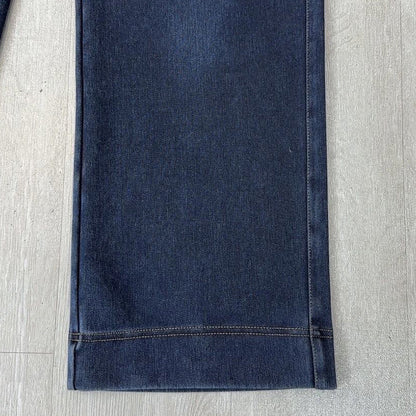 Dunkelblaue Kordelhose Weite Beine Jeans