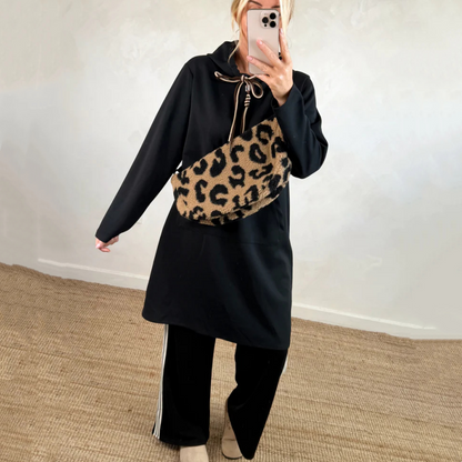 Übergroßes langes Kapuzenkleid für Damen mit Taschen