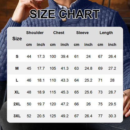 Men’s Textured Stand Collar Pullover Sweater