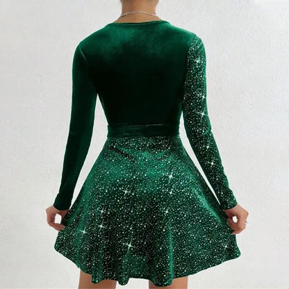 🎅Weihnachten 50% Ausverkauf💥Damen Pailletten A-Linie Minikleid