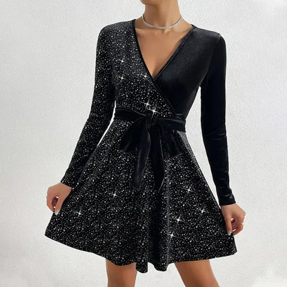 🎅Weihnachten 50% Ausverkauf💥Damen Pailletten A-Linie Minikleid