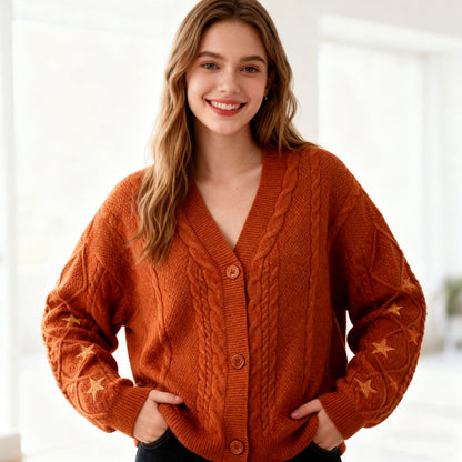 🚀Versandkostenfrei🚀Strickjacke mit Knöpfen für Damen