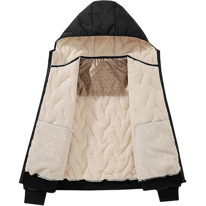 Herren Winter warmer Reißverschluss-Kapuzenmantel