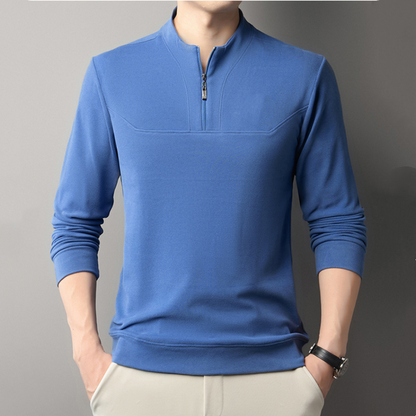 Casual Herren-Pullover mit Viertel-Reißverschluss und langen Ärmeln