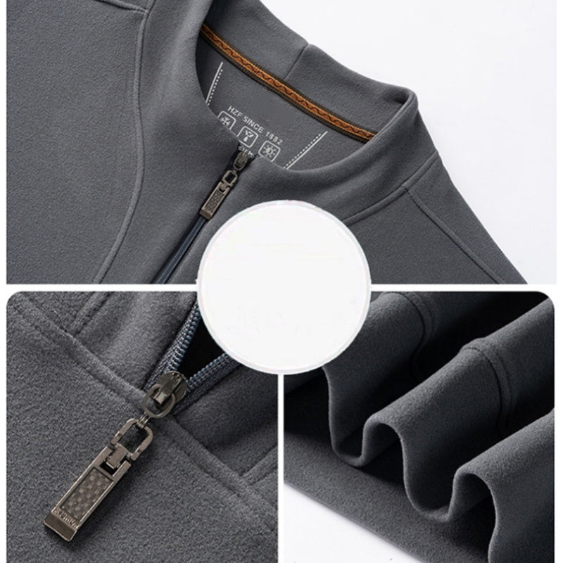 Casual Herren-Pullover mit Viertel-Reißverschluss und langen Ärmeln