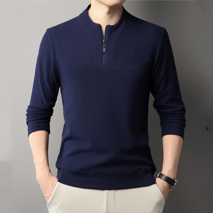 Casual Herren-Pullover mit Viertel-Reißverschluss und langen Ärmeln