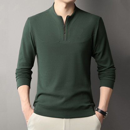 Casual Herren-Pullover mit Viertel-Reißverschluss und langen Ärmeln