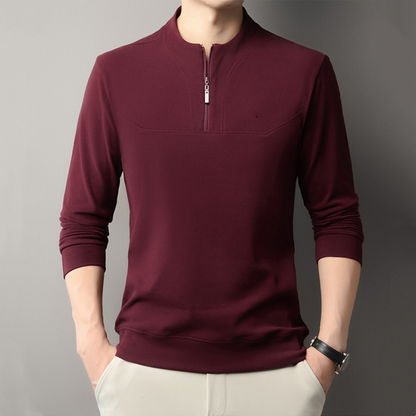 Casual Herren-Pullover mit Viertel-Reißverschluss und langen Ärmeln