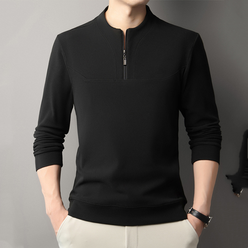 Casual Herren-Pullover mit Viertel-Reißverschluss und langen Ärmeln