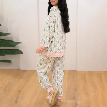 🌲🎀Gemütliches Weihnachts-Set aus Langarmshirt und Hose