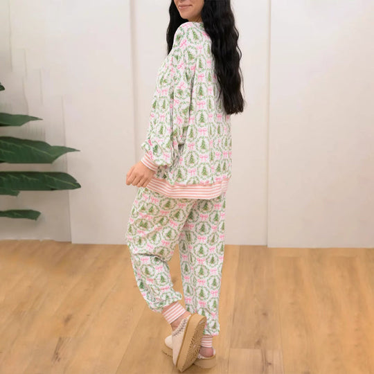 🌲🎀Gemütliches Weihnachts-Set aus Langarmshirt und Hose