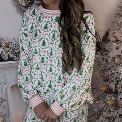 🌲🎀Gemütliches Weihnachts-Set aus Langarmshirt und Hose