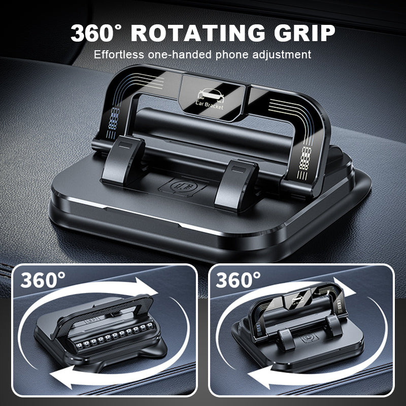 ✨✨ 360° drehbarer, faltbarer Handyhalter - 50 % Rabatt🚙🚙Universelles Design, rutschfeste Unterseite, geeignet für Schreibtisch, Auto und Reisen 🚗💻