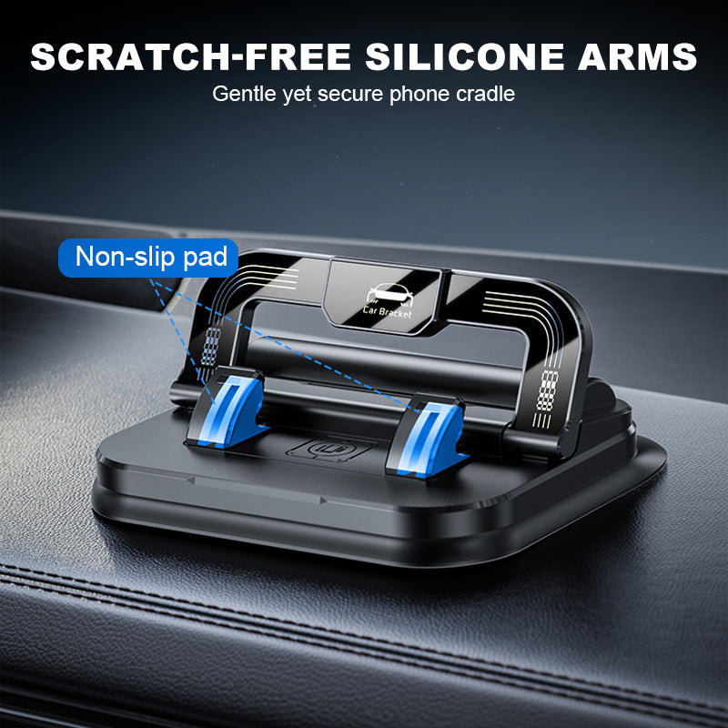 ✨✨ 360° drehbarer, faltbarer Handyhalter - 50 % Rabatt🚙🚙Universelles Design, rutschfeste Unterseite, geeignet für Schreibtisch, Auto und Reisen 🚗💻