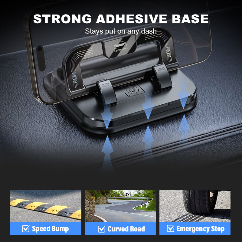 ✨✨ 360° drehbarer, faltbarer Handyhalter - 50 % Rabatt🚙🚙Universelles Design, rutschfeste Unterseite, geeignet für Schreibtisch, Auto und Reisen 🚗💻