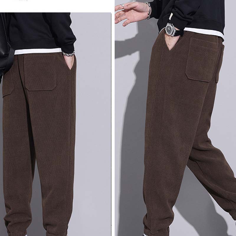 🔈🔈60% Rabatt🔥Herrenhose aus Cord mit verjüngtem Schnitt, Kordelzug und Taschen