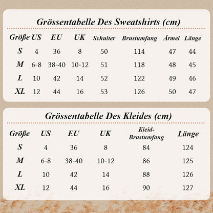 ✨ LETZTER TAG VERKAUF 50% RABATT ✨Damen-Set mit Sweatshirt mit schrägen Schultern und ärmellosem Kleid