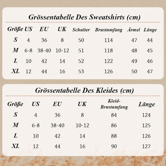 ✨ LETZTER TAG VERKAUF 50% RABATT ✨Damen-Set mit Sweatshirt mit schrägen Schultern und ärmellosem Kleid