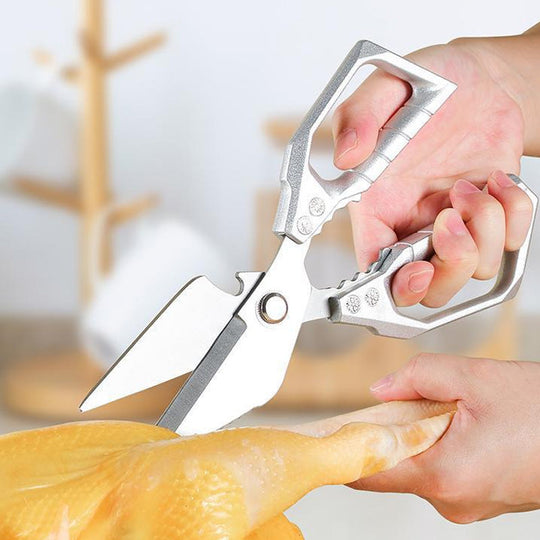 ✂️60% RABATT! ✨ MULTIFUNKTIONSCHEERE - Hochleistungs-Küchen- &amp; Geflügelschere, Rutschfester Griff, Zerkleinert Kräuter &amp; Nüsse, Spülmaschinenfest 🍗🌿