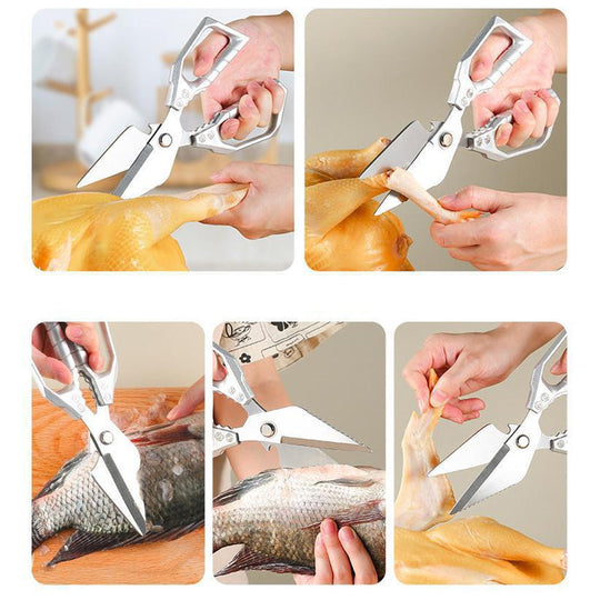 ✂️60% RABATT! ✨ MULTIFUNKTIONSCHEERE - Hochleistungs-Küchen- &amp; Geflügelschere, Rutschfester Griff, Zerkleinert Kräuter &amp; Nüsse, Spülmaschinenfest 🍗🌿