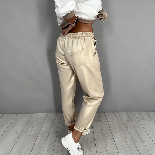 🔥Zeitlich begrenztes Angebot – 2-teiliges Set für Damen, bestehend aus einem lässigen Oberteil mit V-Ausschnitt und einer Hose mit hoher Taille