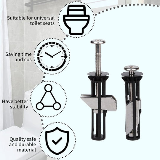 🔩 KAUF 1 ERHALT 1 KOSTENLOS! 🚽 TOILETTENSITZ-SCHRAUBENKIT - Rostfreie Beschichtung &amp; Universelle Passform, Inklusive Werkzeug für Einfache Installation, Extrem Langlebig 🔧✨