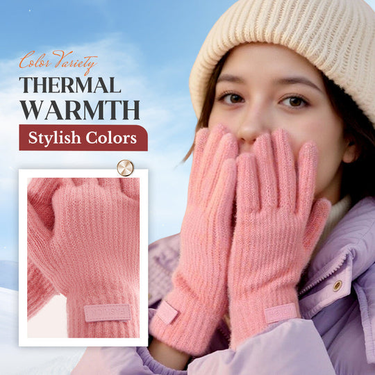 Warme Thermo-Strickhandschuhe mit Touchscreen-Funktion
