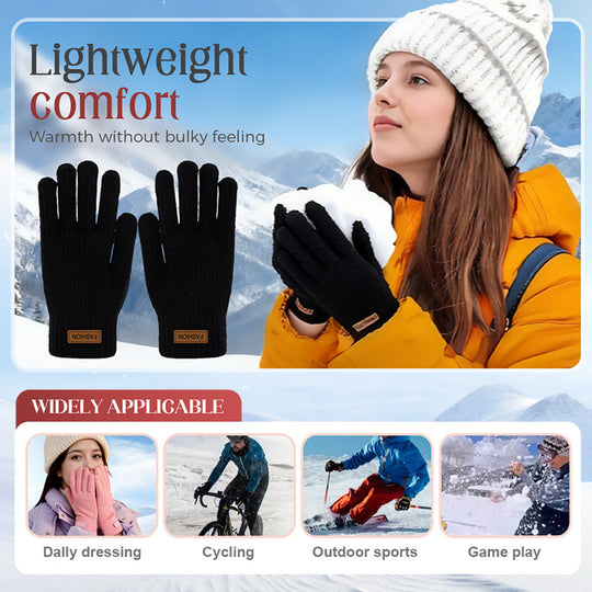 🧤 50% RABATT JETZT! ✨ Warme Thermo-Strickhandschuhe mit Touchscreen-Funktion - Weiches Fleecefutter mit Elastischem Bund für Outdoor-Aktivitäten ❄️📱