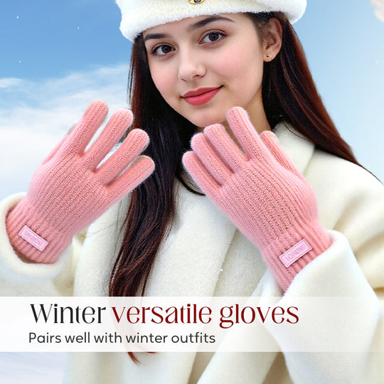 Warme Thermo-Strickhandschuhe mit Touchscreen-Funktion