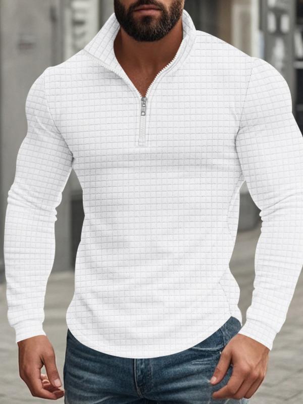 Herren Sweatshirt mit Stehkragen, Halbzip und Langarm