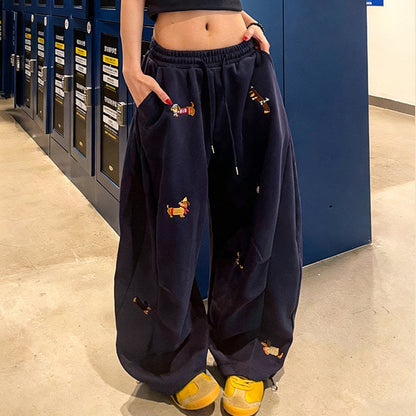 👖Bestickte Jogginghose mit Baggy-Passform und Kordelzug🐕‍🦺🚀Versandkostenfrei