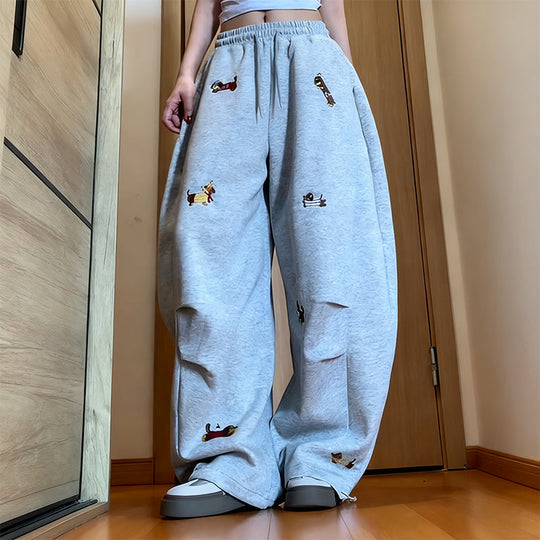 👖Bestickte Jogginghose mit Baggy-Passform und Kordelzug🐕‍🦺🚀Versandkostenfrei