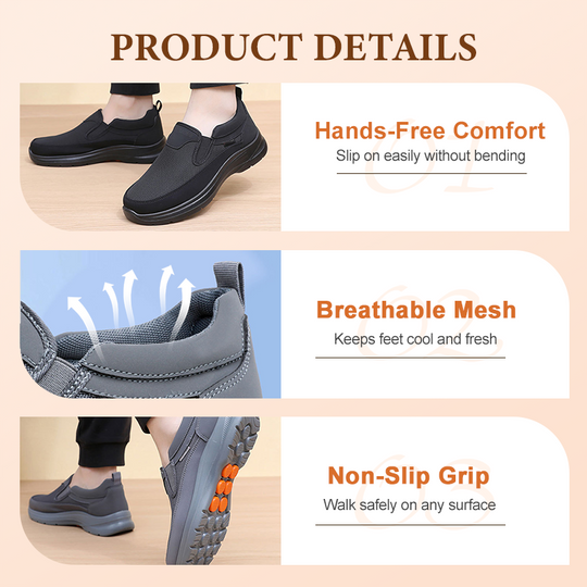 👟 50% RABATT JETZT! ✨ Herren Orthopädische Atmungsaktive Slipper-Sneakers - Fußgewölbe Unterstützung mit Memory-Schaum Einlegesohlen für Ganzägigen Komfort 🏃‍♂️💨