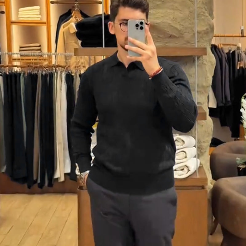 🔥Black-Friday-Mega-Angebot – 50 % Rabatt!🔥Herren Strickjacke mit Casual-Revers