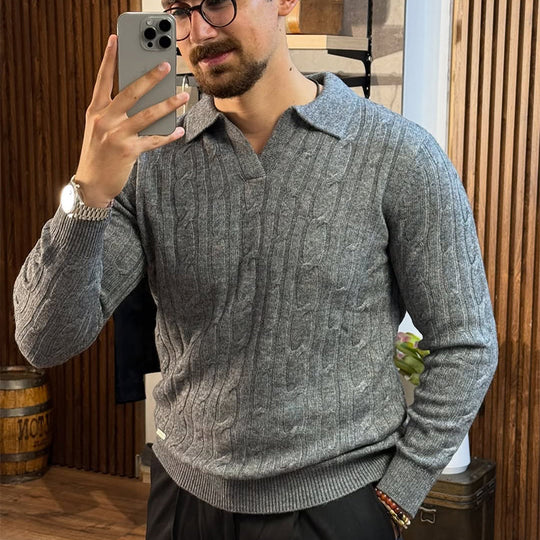 🔥Black-Friday-Mega-Angebot – 50 % Rabatt!🔥Herren Strickjacke mit Casual-Revers