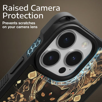 Handyhülle mit schwarzem Katzen- und Goldmuster Hülle für iPhone🎁KOSTENLOSES Umhängeband